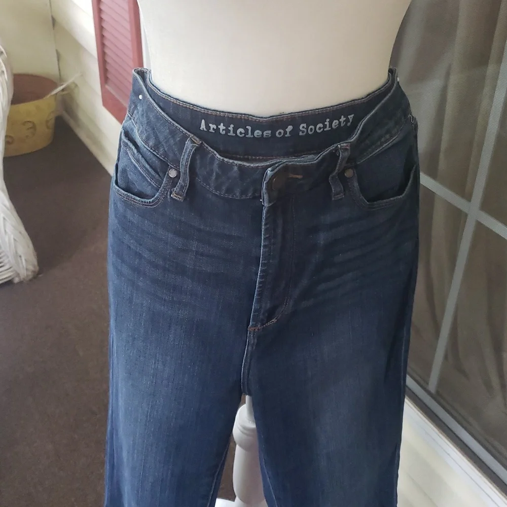 Articles of Society Faith Flare‎ Raw Hem Women's Blue Jeans
